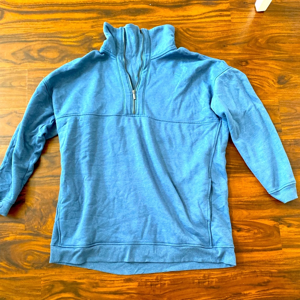 Large tall tunic quarter zip sweat shirt
